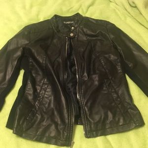 Express faux black leather jacket